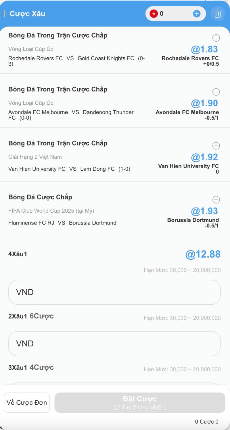 Cược xiên đa môn, dễ nhân vốn nhanh